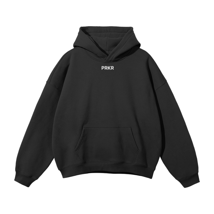 PRKR BLACK OVERSIZED BLANK HOODIE