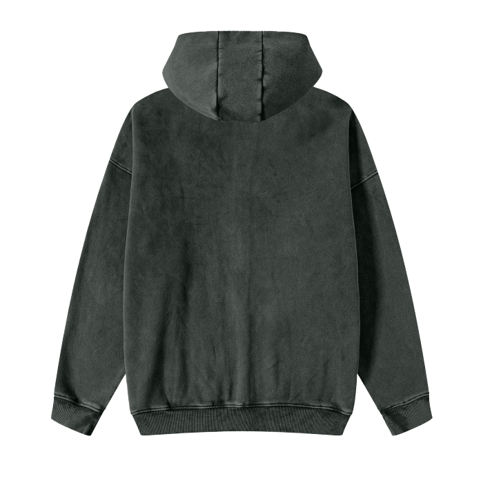 PRKR BLACK ACID WASH ZIP JACKET