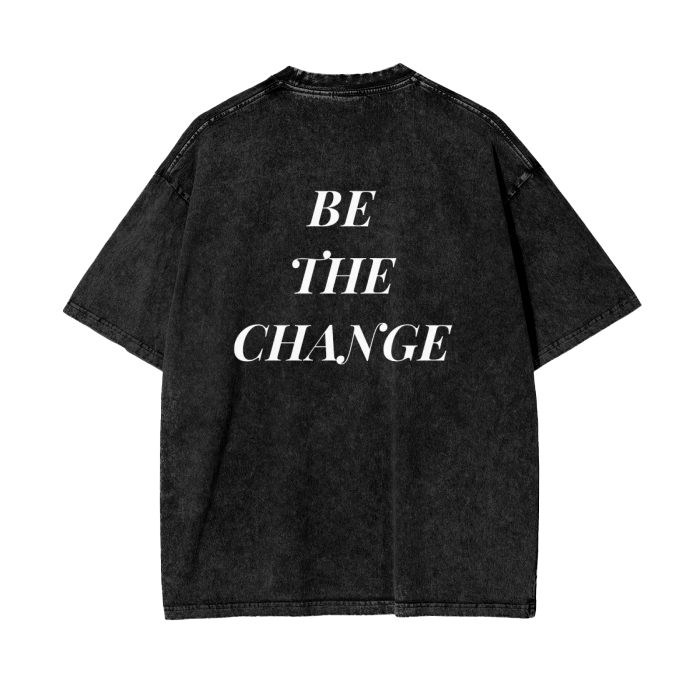 PRKR BLACK ACID WASH OVERSIZED TEE